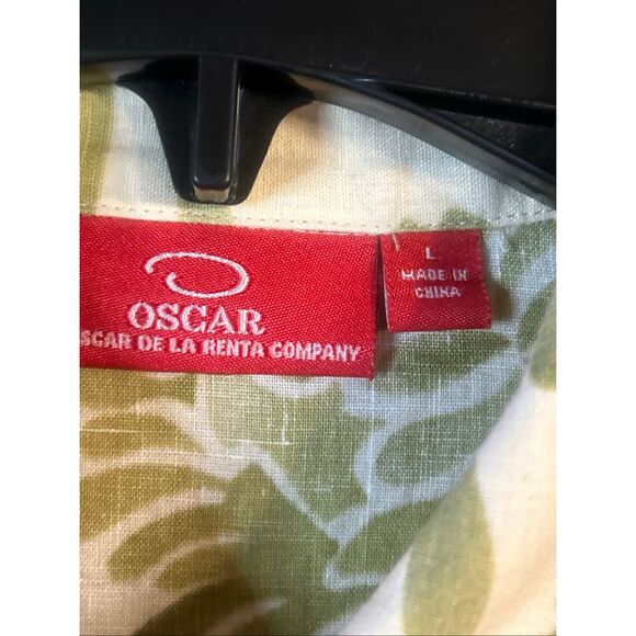 Oscar De La Renta Linen Button Up Shirt Large Tropical (5843) - Picture 4 of 7